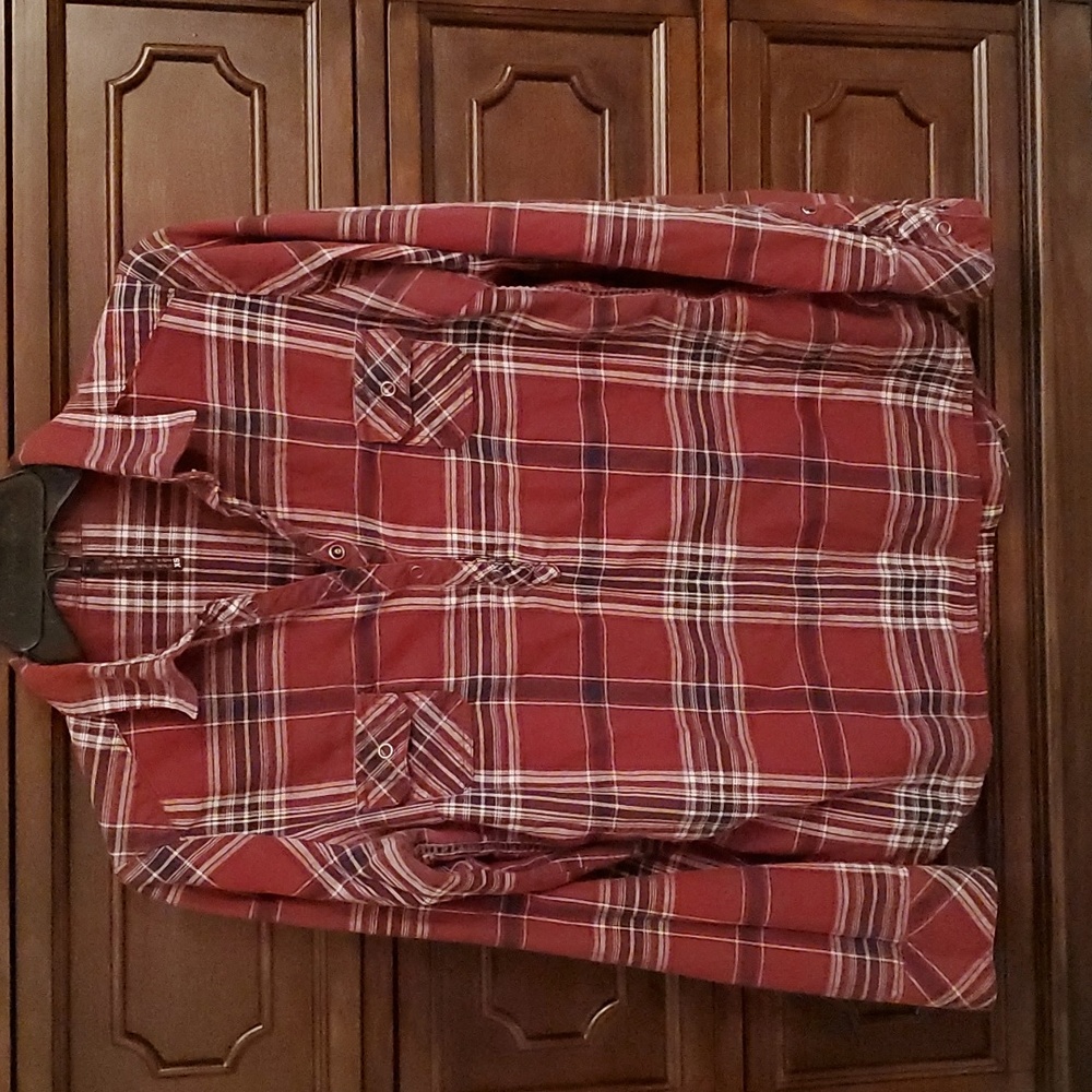 Kuhl Flannel Snap Button Tunic Top